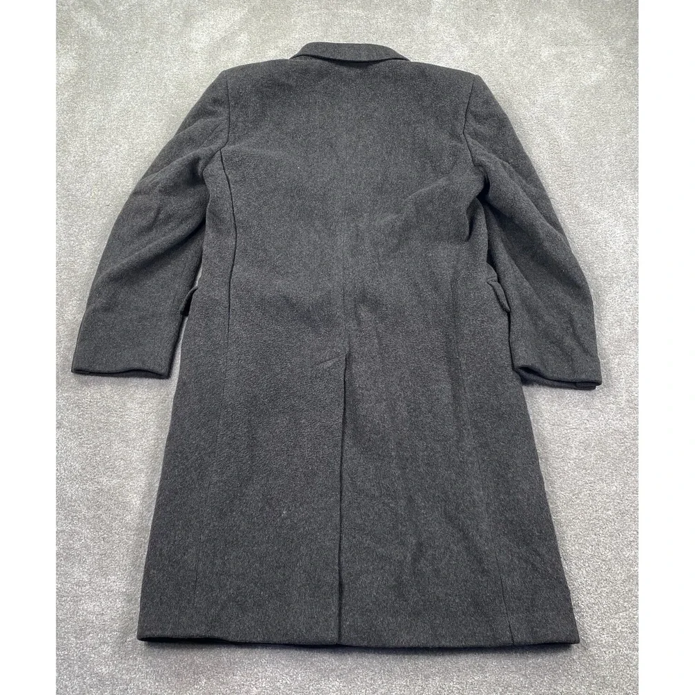 Di Benedetto Wool Cashmere Sigle Breasted Overcoat Men's Size L 44 Charcoal Gray